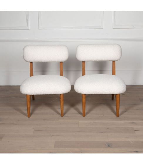 Pair of 21st Century Boucle Armchairs