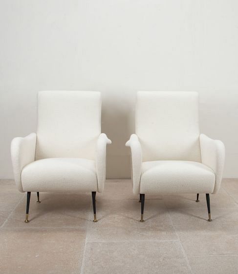 Pair of Contemporary Italian Zanuso Style Armchairs