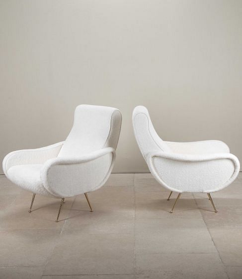 Pair of Contemporary Italian Zanuso Style Armchairs