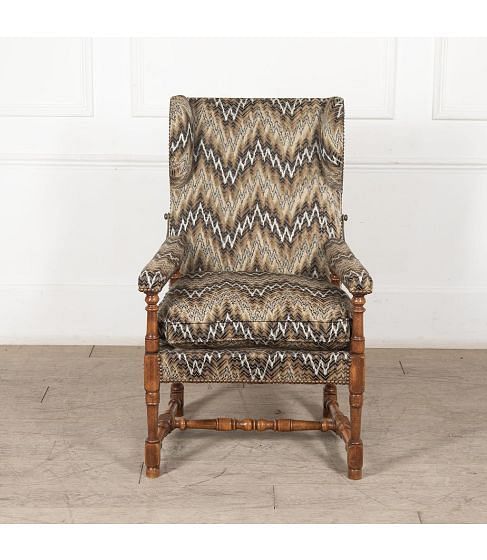19th Century French Reclining Wingback Armchair