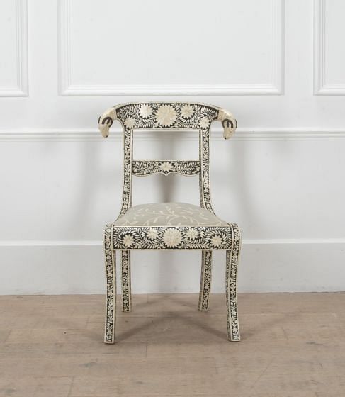 French 19th Century Anglo Indian Inlaid Bone Chair