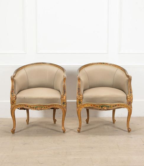 Pair of 19th Century Painted Venetian Chairs