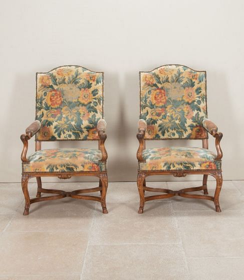 Pair of 19th Century French Walnut Armchairs