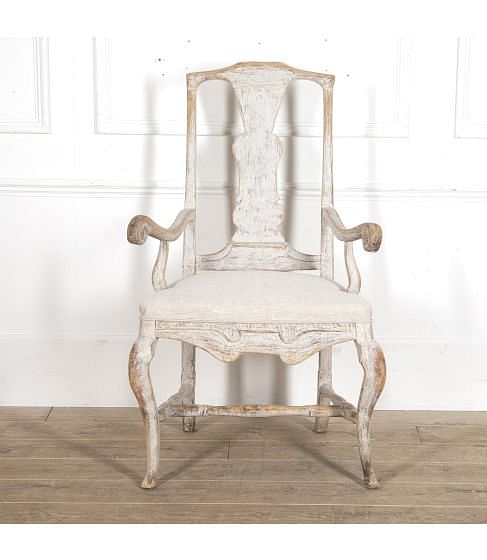 Large Swedish Baroque Armchair
