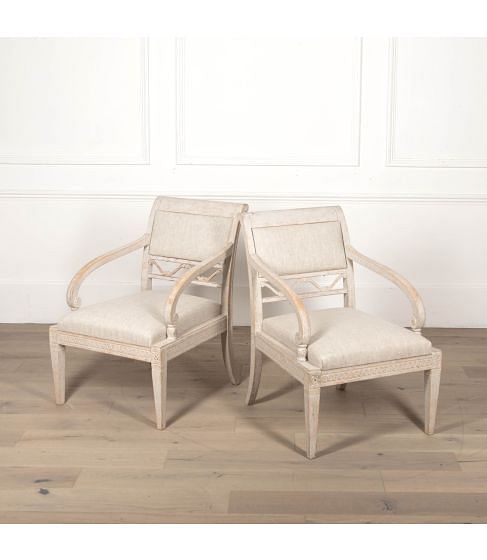Pair of 20th Century Gustavian Style Armchairs