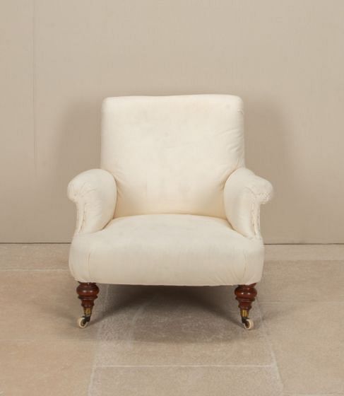 Late 19th Century Victorian Mahogany Upholstered Armchair