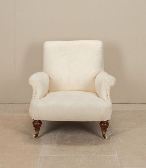 Late 19th Century Victorian Mahogany Upholstered Armchair CH7043102