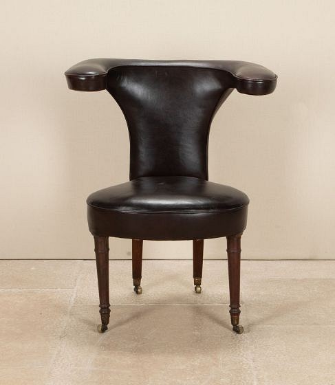 Late Georgian Mahogany and Leather Reading Chair