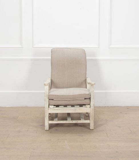 20th Century English Painted Folding Armchair Lounger