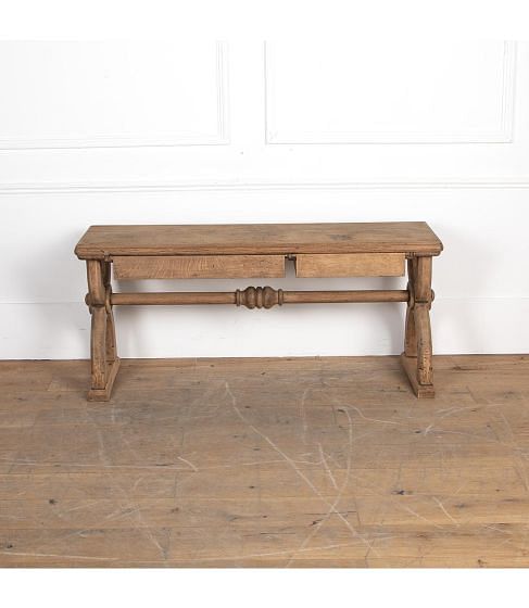 19th Century Gothic Style Oak Window Seat