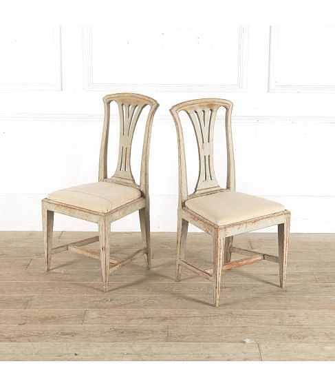 Pair of Late 18th Century Gustavian Side Chairs 