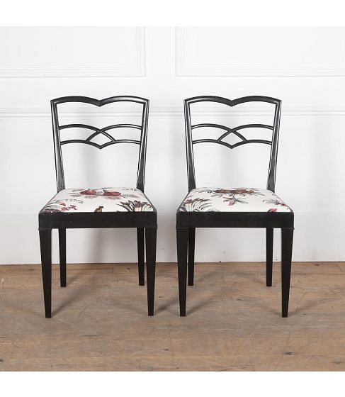 Pair of 20th Century Ebonised Side Chairs