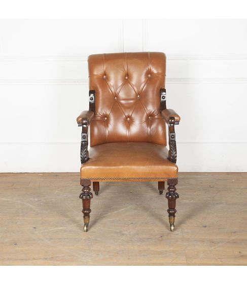 19th Century Rosewood Library Armchair