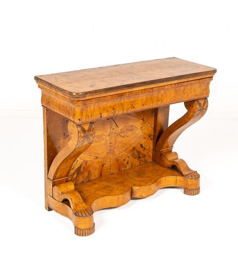 Early 19th Century Italian Burr Wood and Walnut Console Table