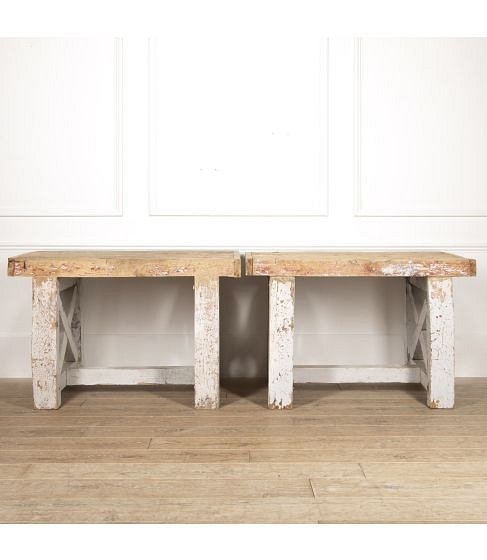 Pair of 19th Century French White Painted Tables