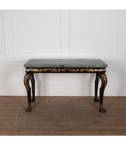 Regency Chinoiserie and Marble Console Table