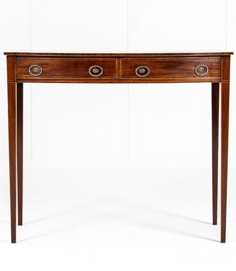 Late 18th Century English Mahogany Bow Fronted Side Table