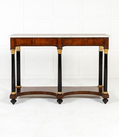 Large Early 19th Century Italian Walnut Console Table