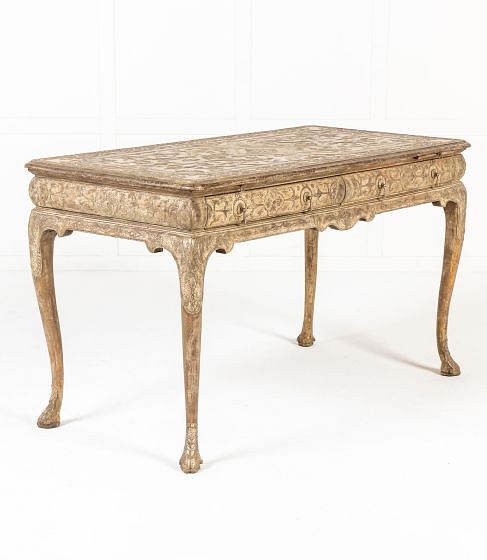 Large 19th Century English Silver Gilt Gesso Console Table