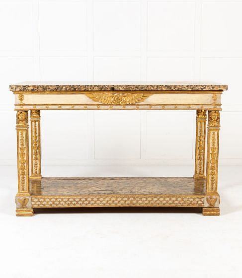 Large Important 19th Century Italian Marble Top Console Table