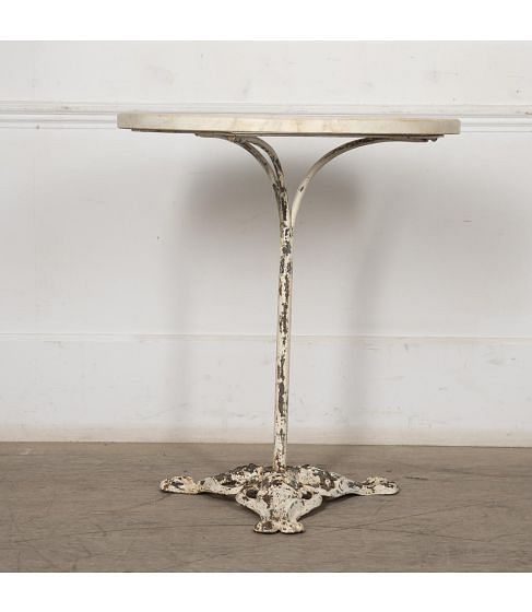 20th Century French Iron Marble Top Gueridon