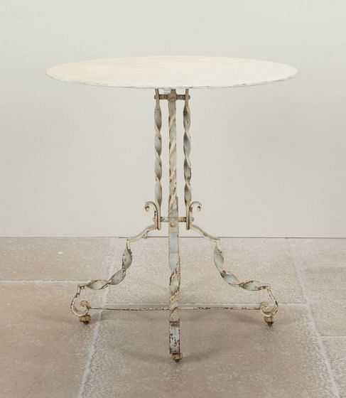 19th Century French Iron Orangery Table on Castors