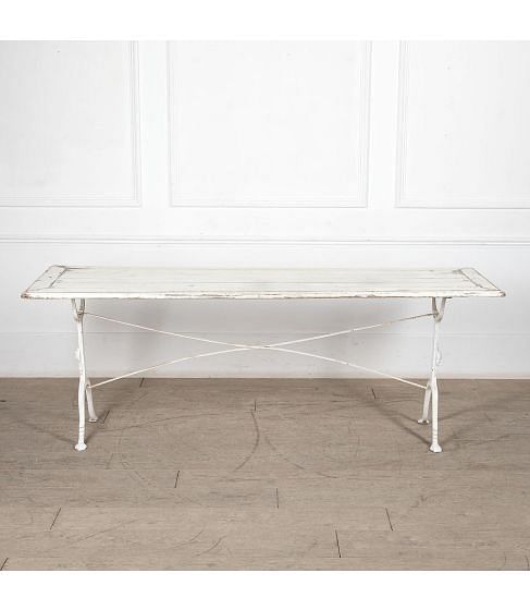 Early 20th Century Iron and Painted Wood Console Table