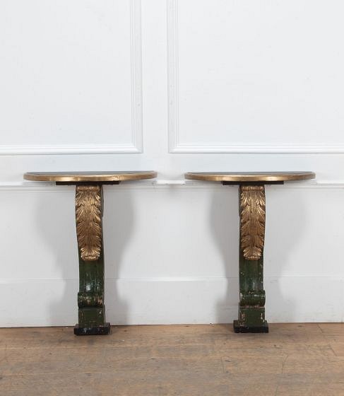 Pair of French 19th Century Demi Lunes
