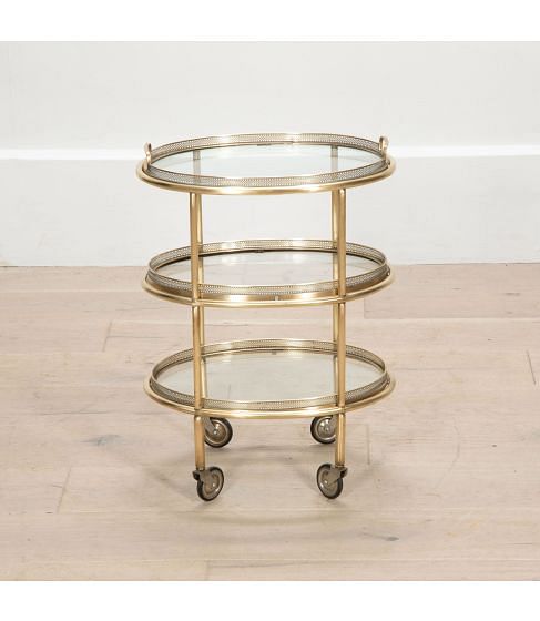 Mid-Century Brass Side Table Trolley