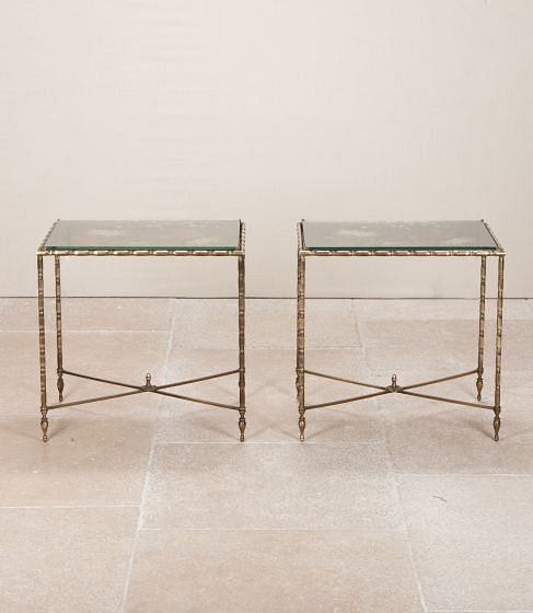 Pair of Mid-Century French Bagues Style Side Tables
