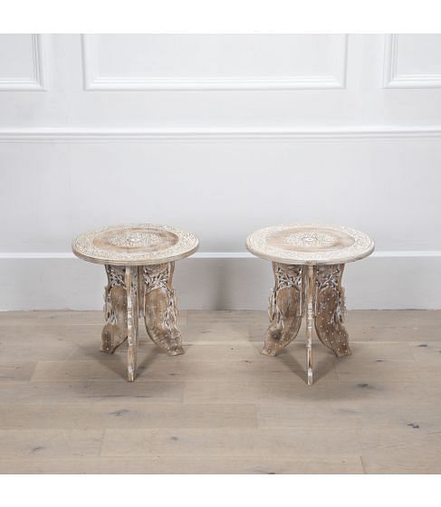 Pair of 20th Century Indian Bleached Side Tables