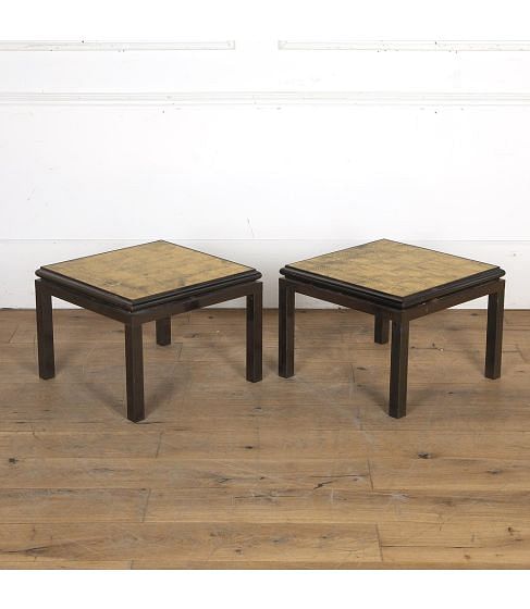 Pair of Mid-Century Smoked Glass Side Tables