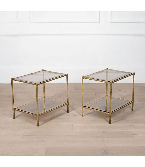 Pair of Mid-Century Brass Side Tables
