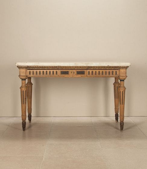 Early 19th Century Italian Console Table with Carrara Marble Top