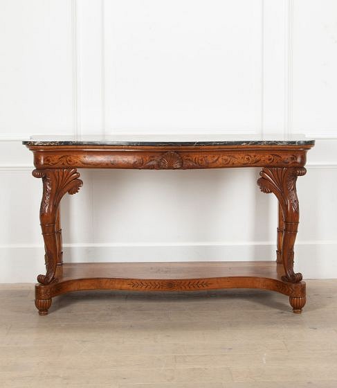 SALE: Large 19th Century French Charles X Satinwood Console Table