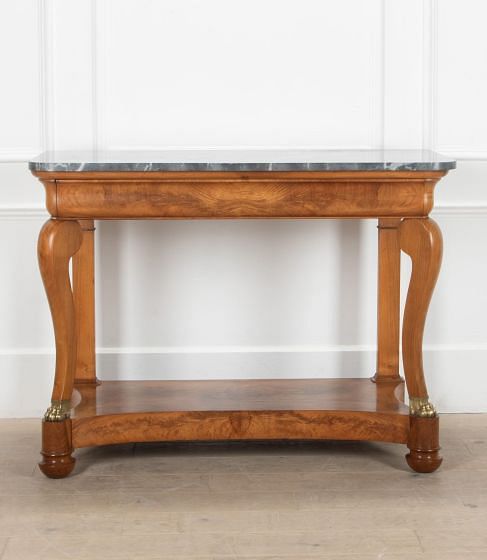 19th Century French Empire Walnut Console Table