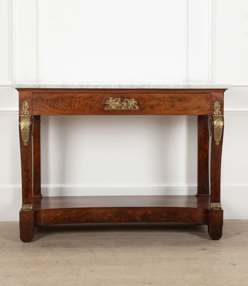 19th Century French Mahogany and Ormolu Mounted Empire Console Table