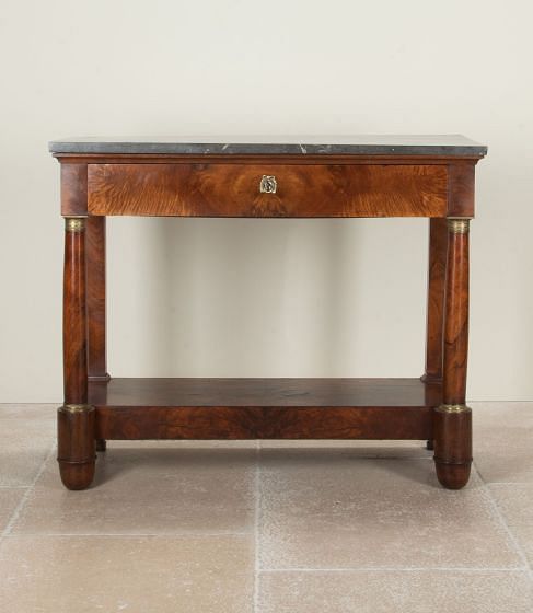 19th Century French Empire Walnut Console Table