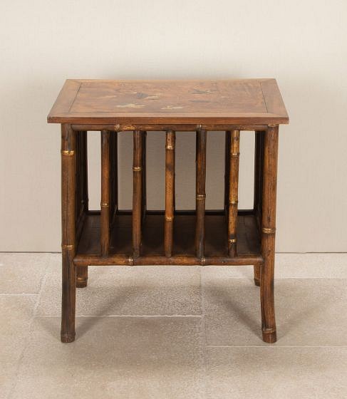 19th Century French Hand Painted Bamboo Table