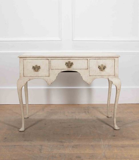 18th Century Painted Oak and Pine Low Boy