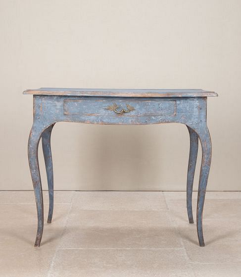 19th Century Swedish Blue Painted Side Table