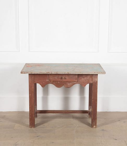 19th Century French Table with Scalloped Apron