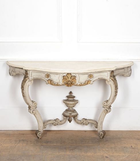 19th Century French Marble Topped Console Table