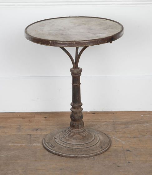 20th Century French Cast Iron and Marble Bistro Table