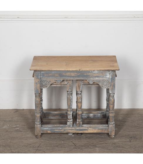 19th Century Painted and Bleached Oak Childs' Table