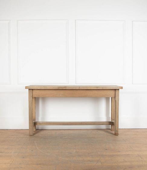 20th Century Scrubbed Oak Rustic Console Table