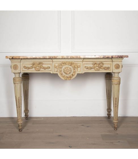 Louis XVI Period French Painted and Gilt Console Table