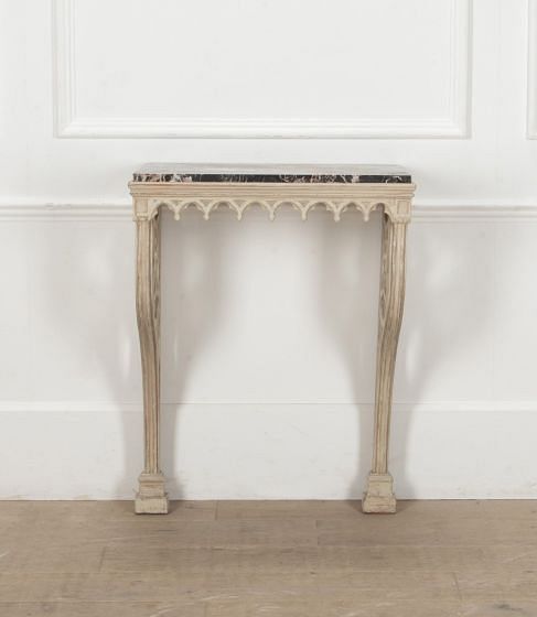 19th Century French Painted Pine and Marble Console Table