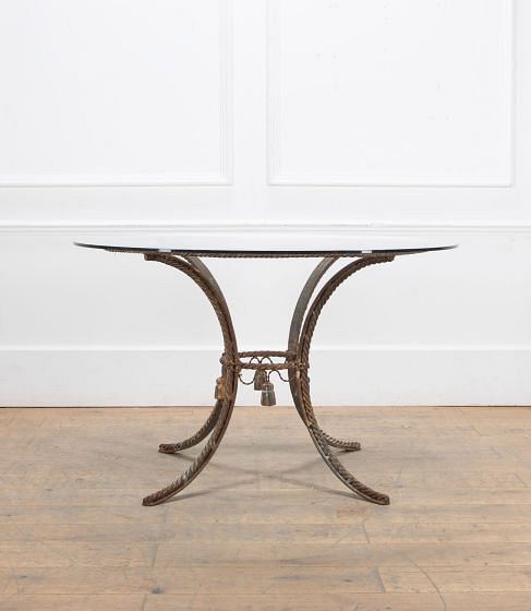 19th Century Italian Metal Rope and Tassel Dining Table