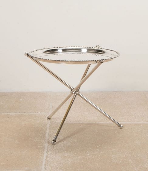 Mid-Century Italian Silver Plated Cocktail Tray Table